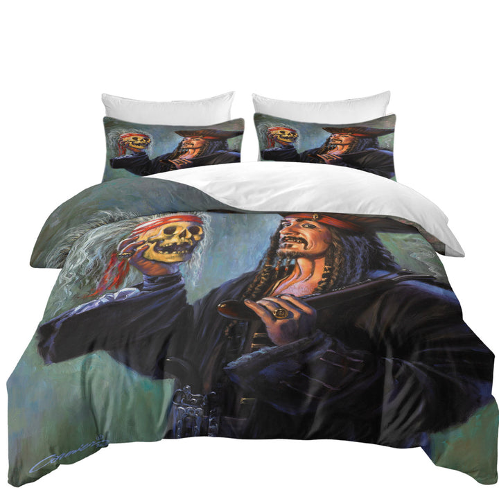 Duvet Covers with Cool Pirate Captain Painting Blackbeards Trophy