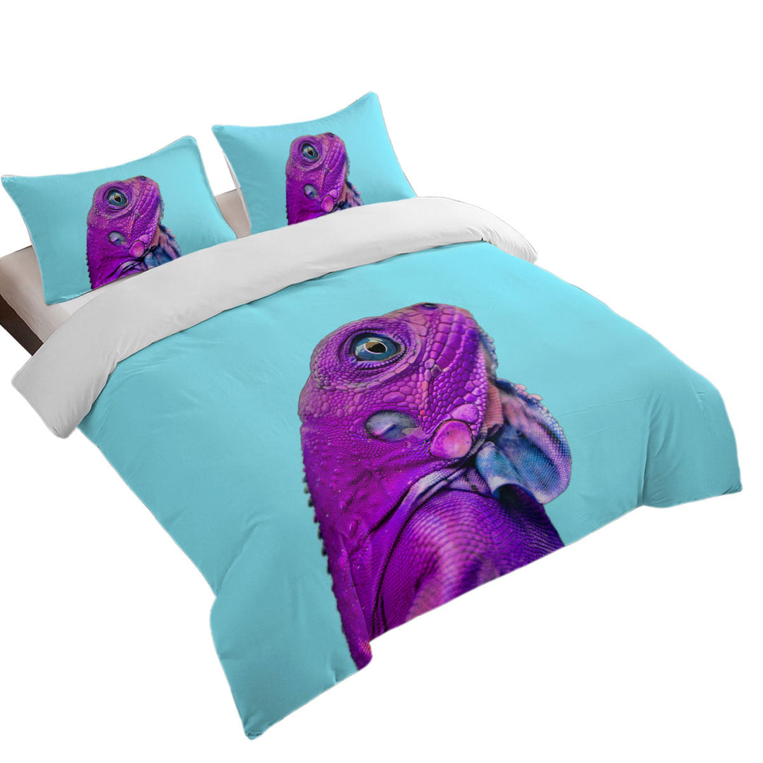 Duvet Covers with Cool Purple Dragon Lizard