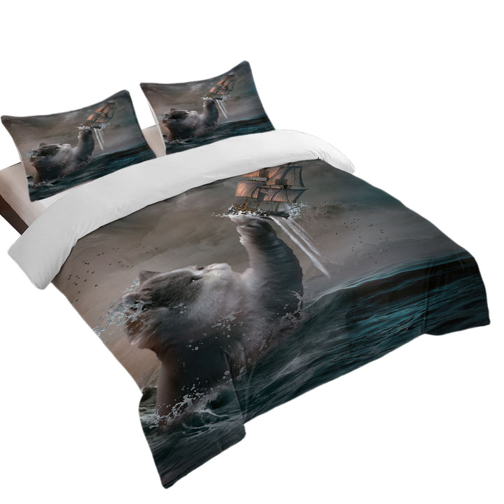 Duvet Covers with Cool and Hilarious Funny the Kraken Cat