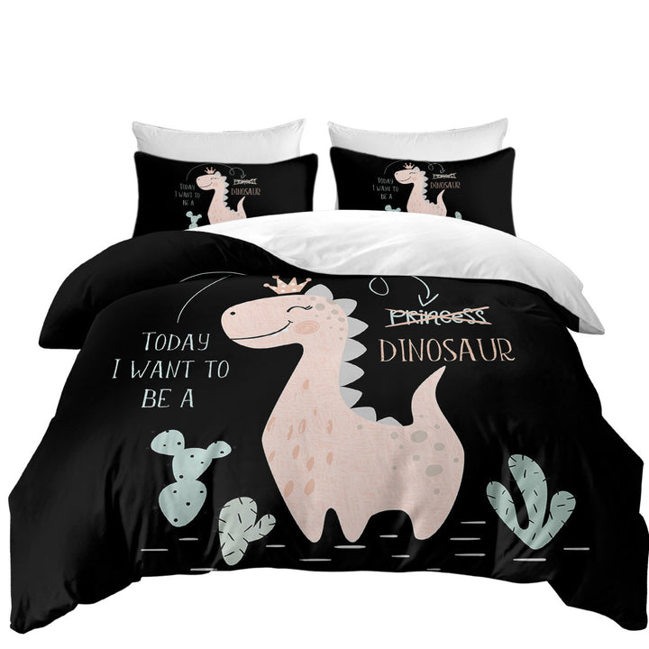 Duvet Covers with Cute Princess Dinosaur