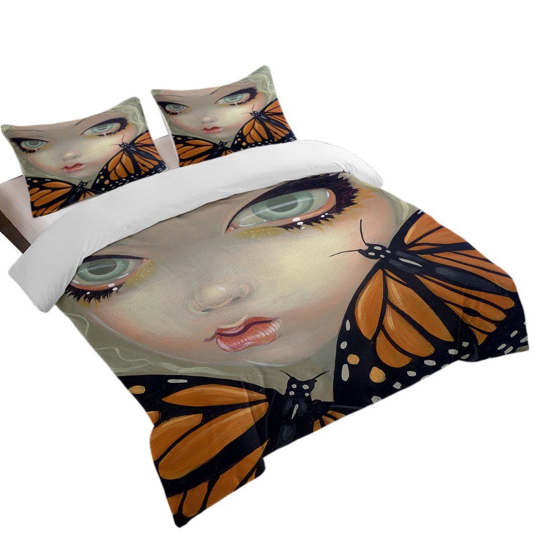 Duvet Covers with Faces of Faery _57 Girl with Monarch Butterflies