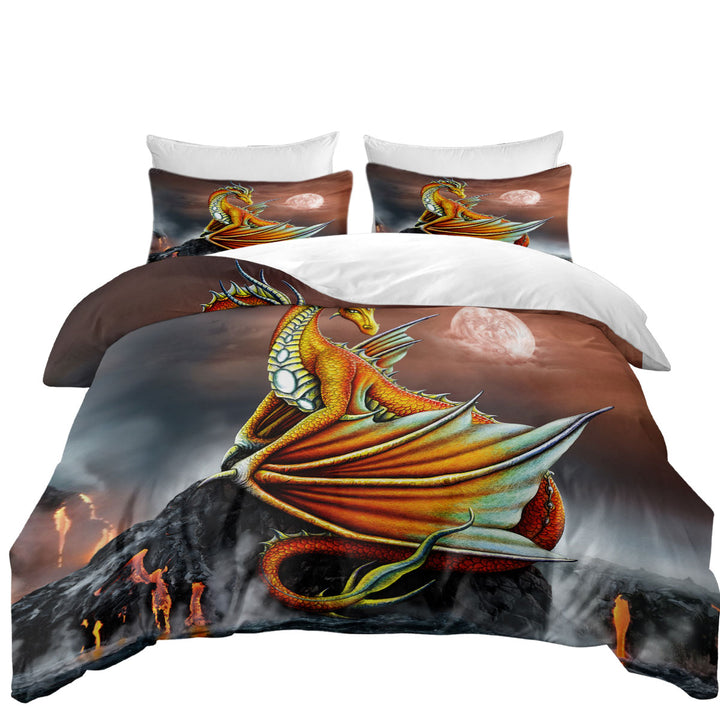 Duvet Covers with Fantasy Art Everly the Volcano Island Dragon