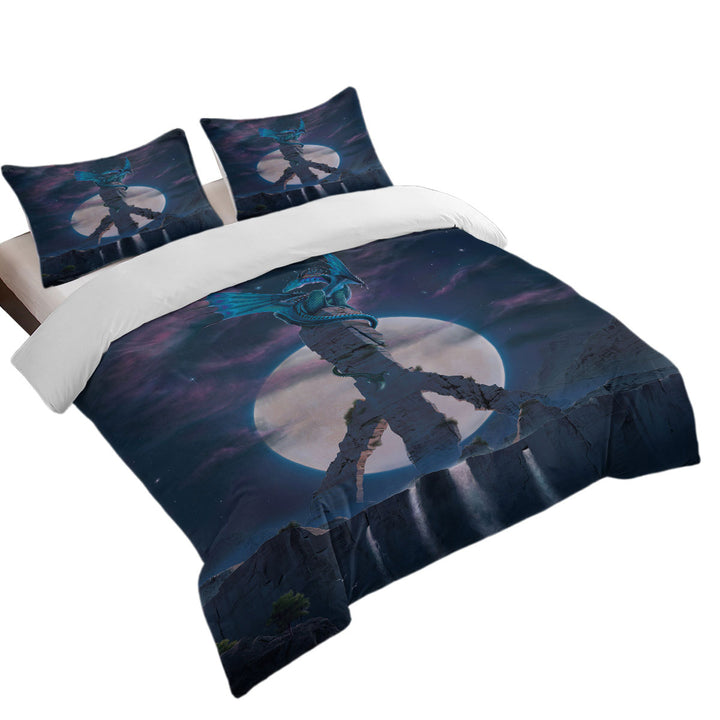 Duvet Covers with Fantasy Art Moon Peace Dragon