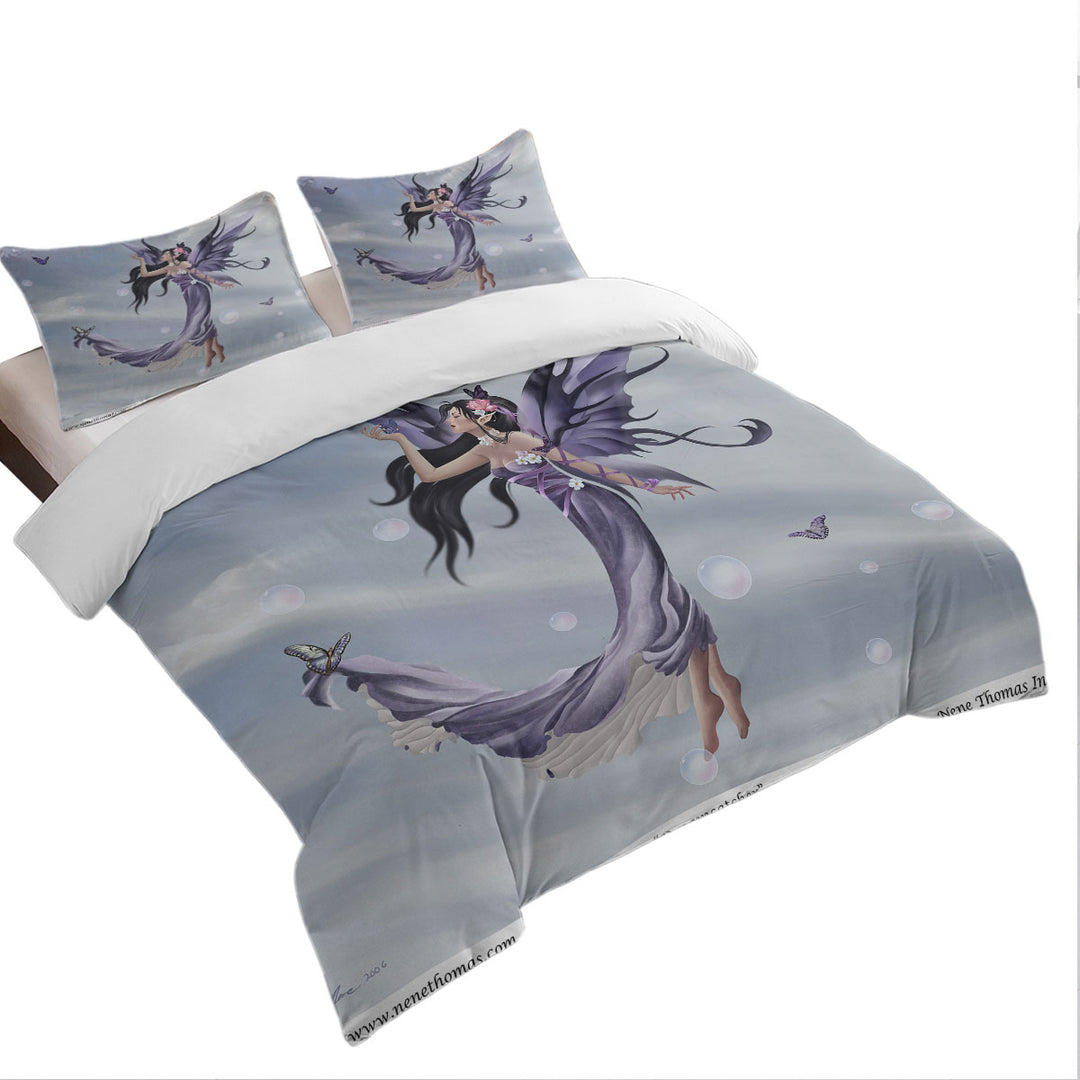 Duvet Covers with Fantasy Art the Purple Dream Catcher Fairy