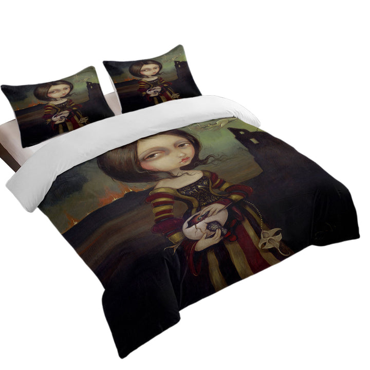 Duvet Covers with Fine Art Lady with a Bosch Egg