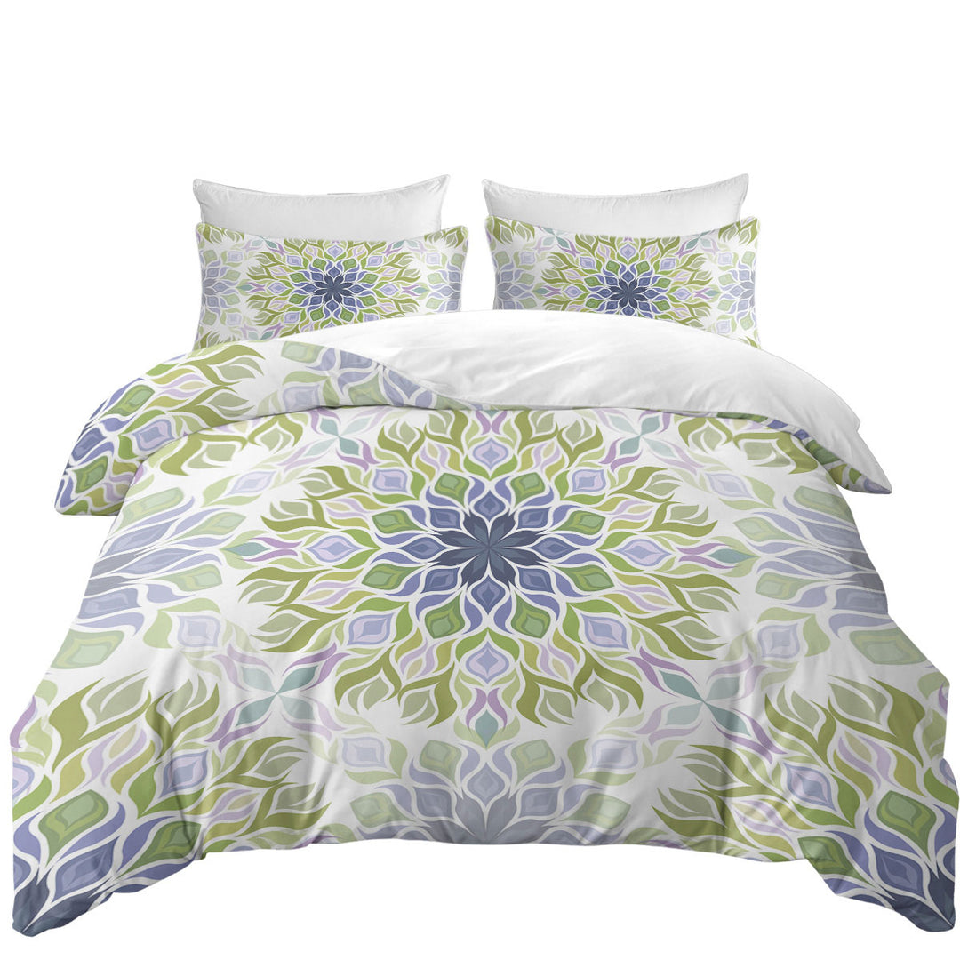 Duvet Covers with Green Purple Relaxing Abstract