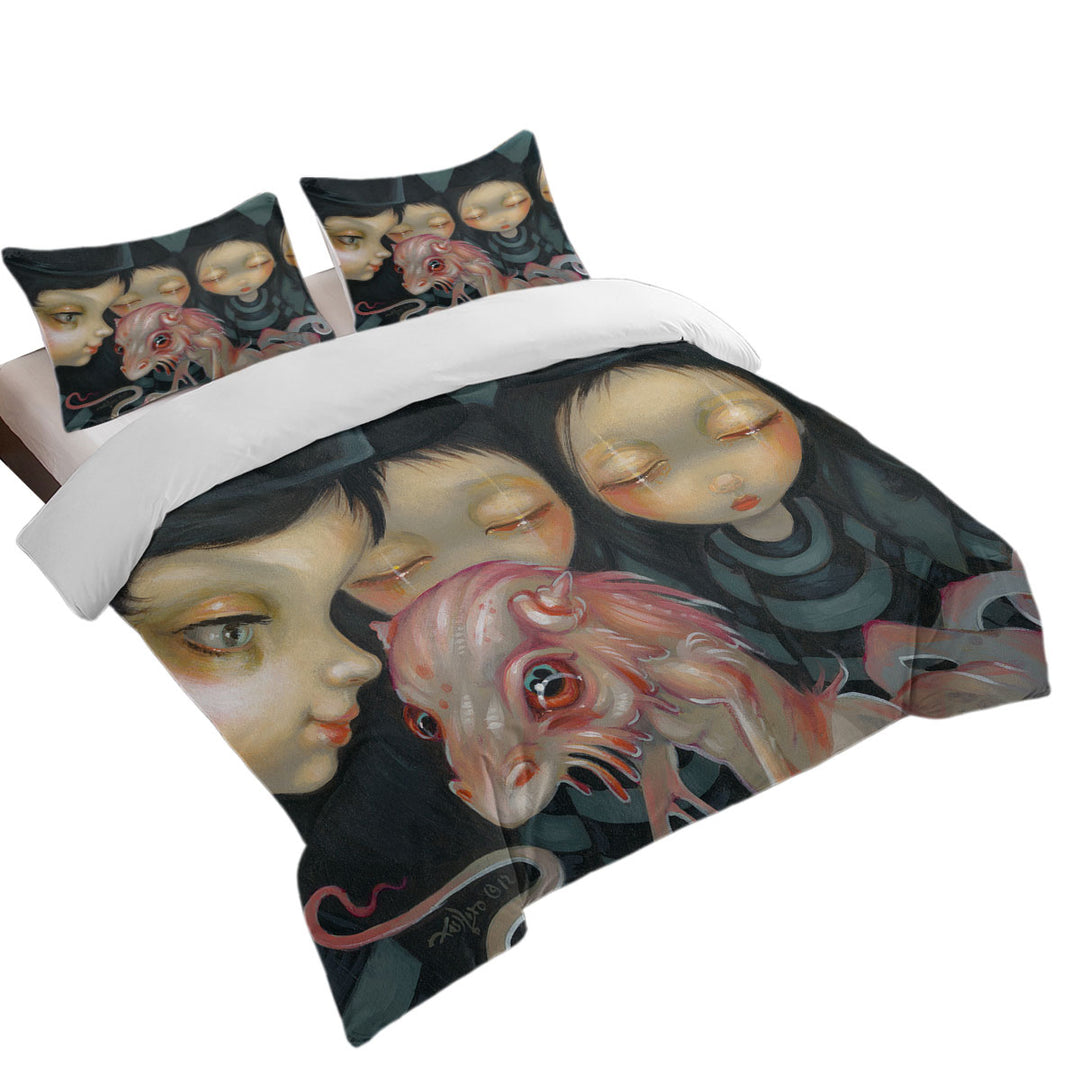 Duvet Covers with Halloween Witchy Sisters the Pet Bizarre Dragon