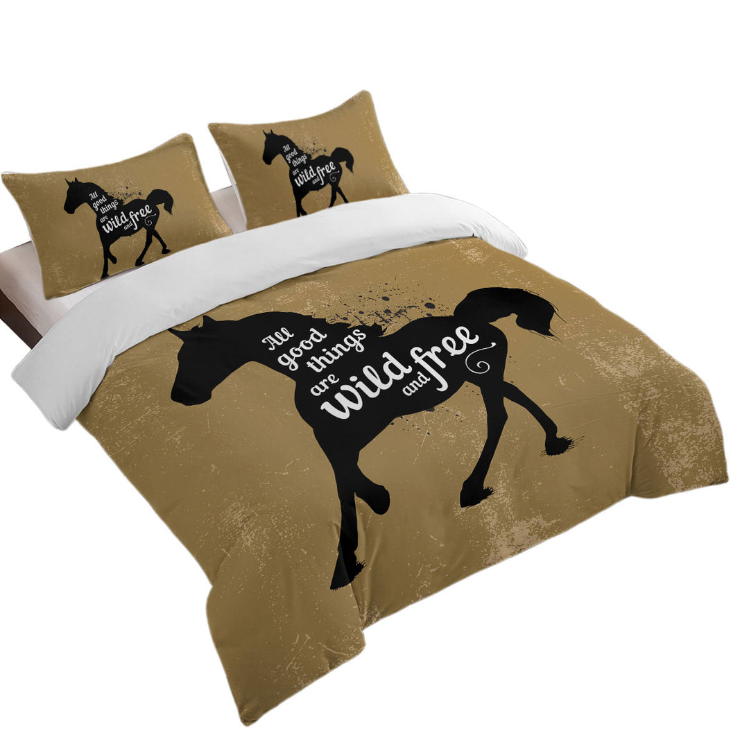 Duvet Covers with Inspiring and Positive Quote Horse