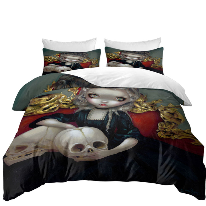 Duvet Covers with Les Vampires Les Cranes Vampire Maiden and Skulls