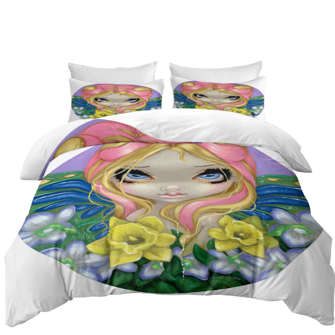 Duvet Covers with Little Bit of Spring Beautiful Big Eyed Fairy