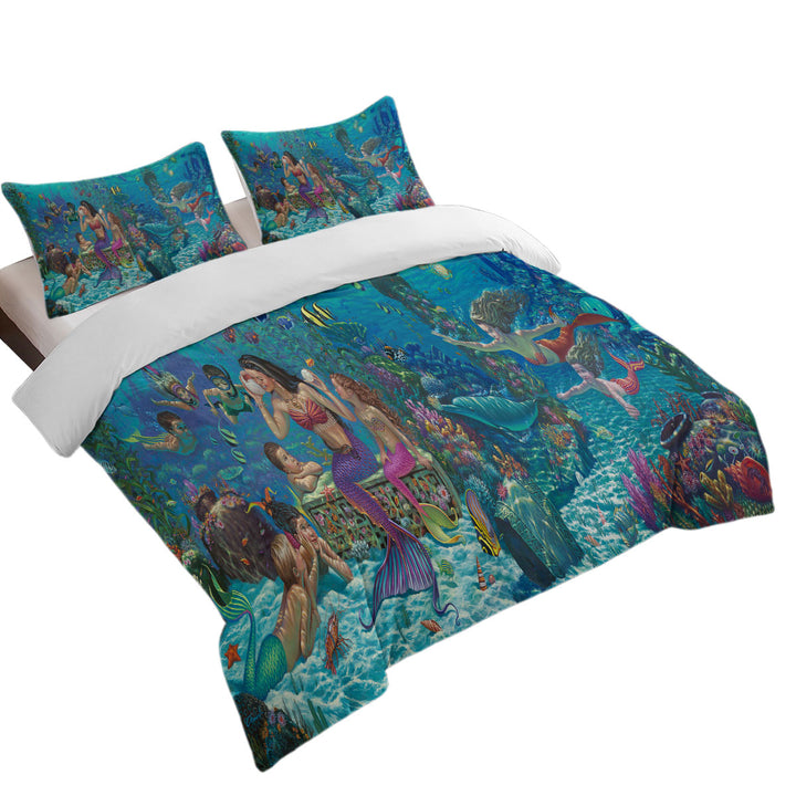 Duvet Covers with Magical Underwater Art the Mermaids World