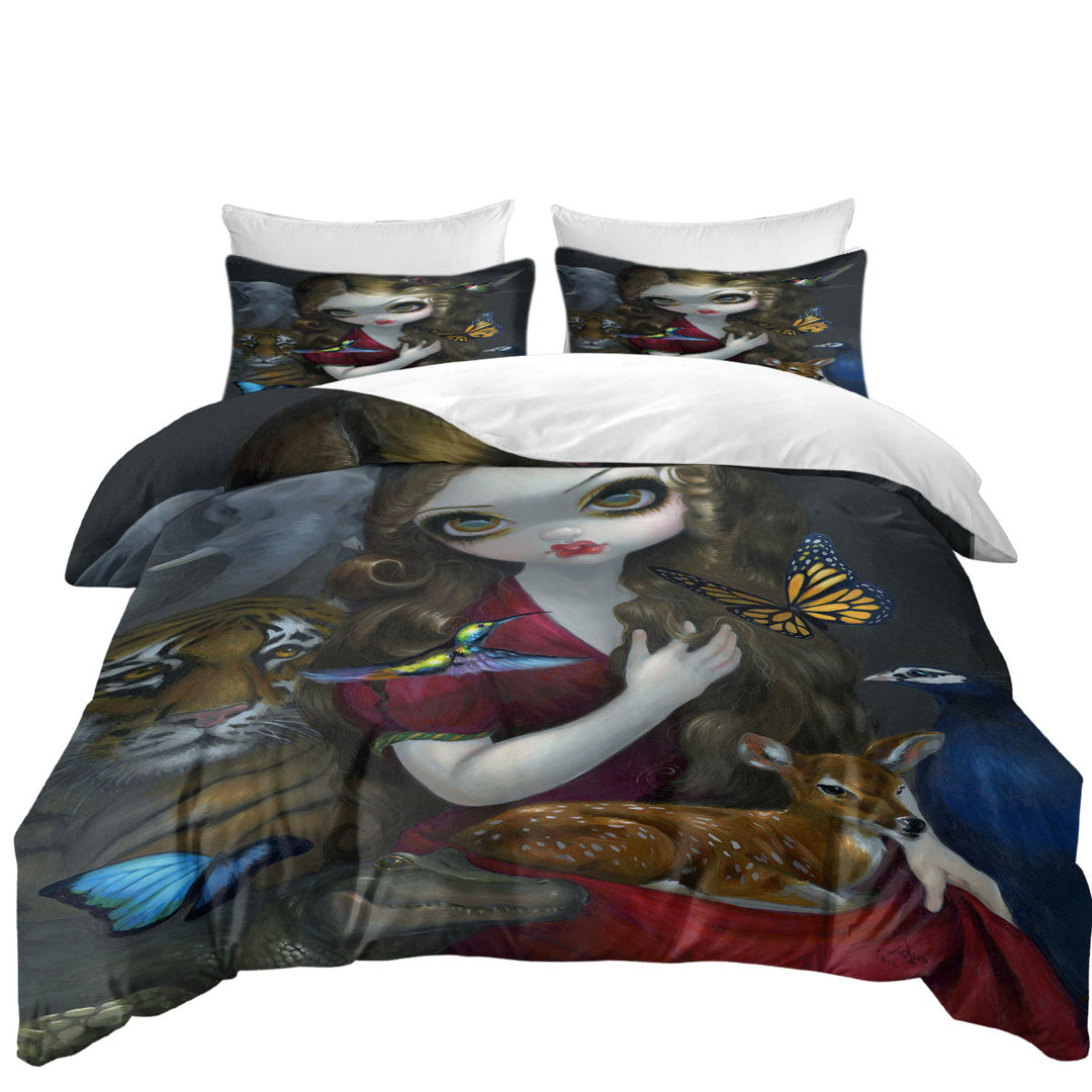 Duvet Covers with Maiden Fauna the Goddess of Animals