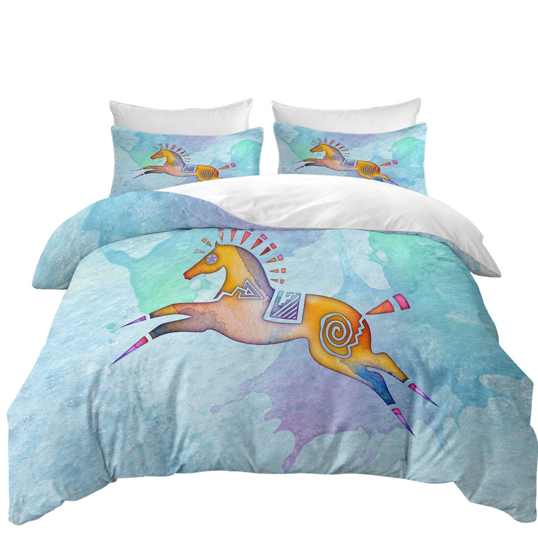 Duvet Covers with Native American Animal Art Painted Horse Pony