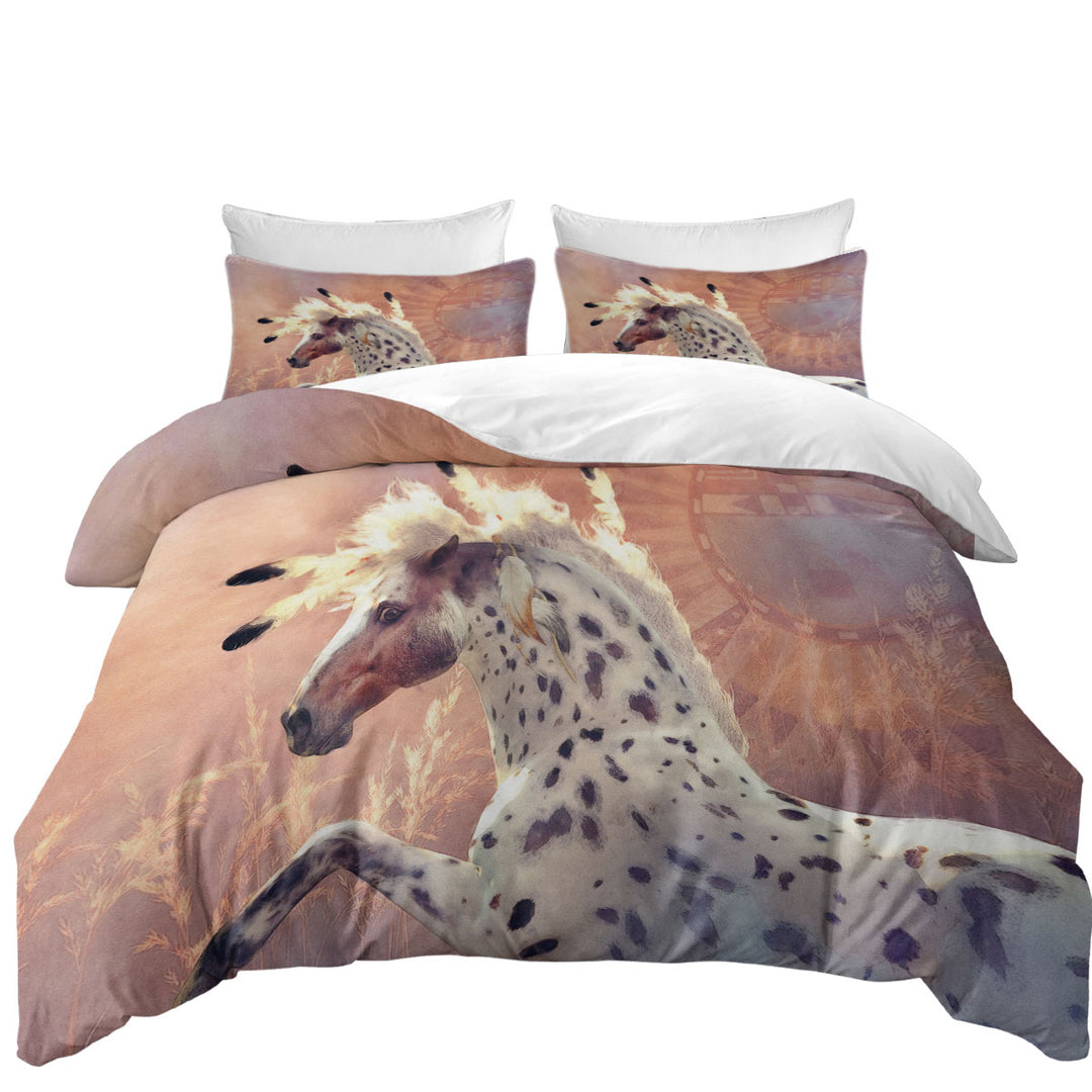 Duvet Covers with Native American Horses Art the Prairie Wind