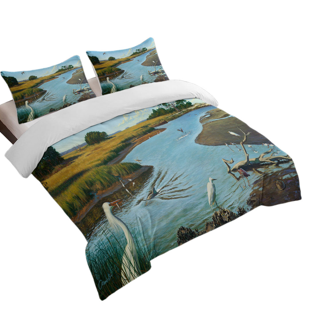 Duvet Covers with Nature Lake Art Birds of Paradise