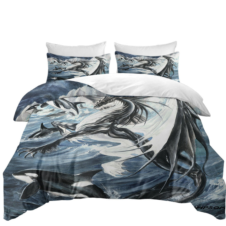 Duvet Covers with Oceanus the Orca Killer Whale Dragon