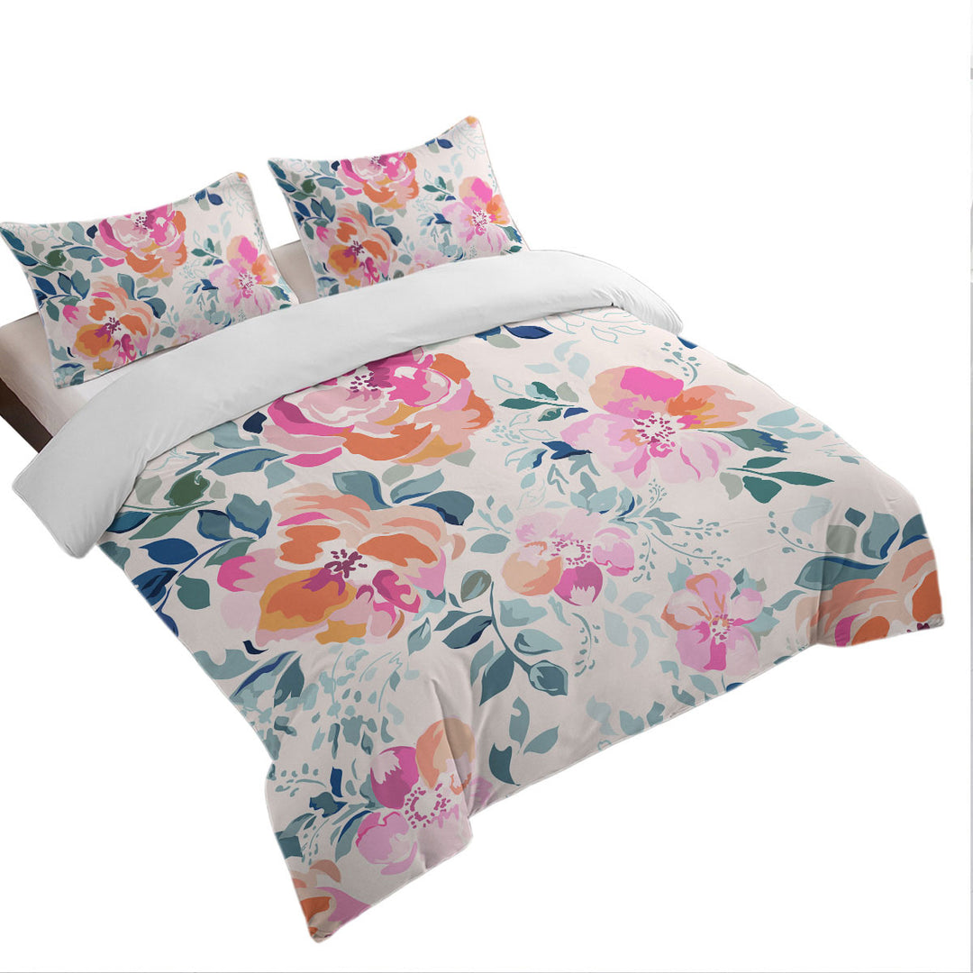 Duvet Covers with Pastel Flowers