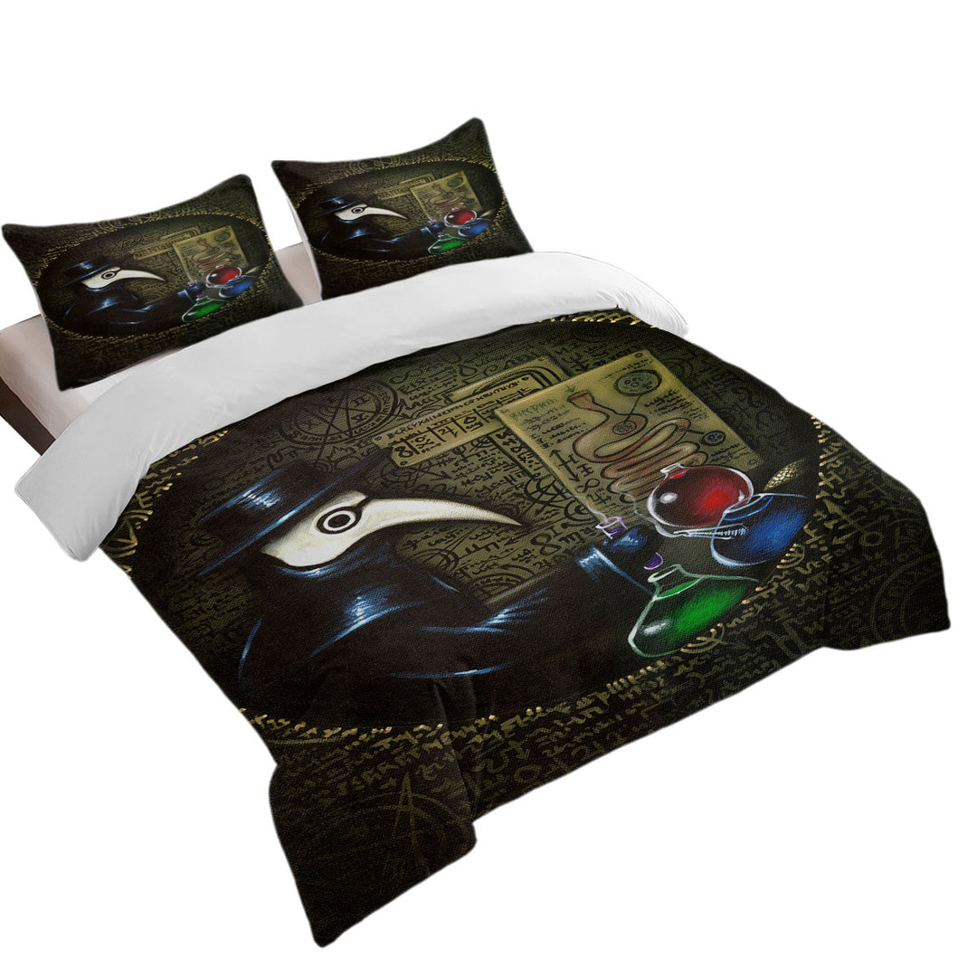 Duvet Covers with Scary Dark Art The Alchemist_s Revenge Plague Mask