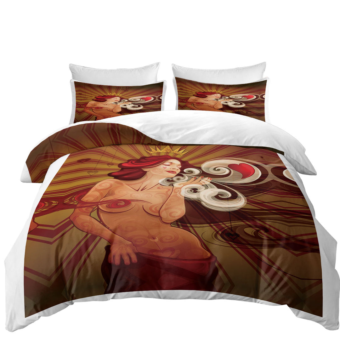 Duvet Covers with Sexy Cool Art Queen of Hearts