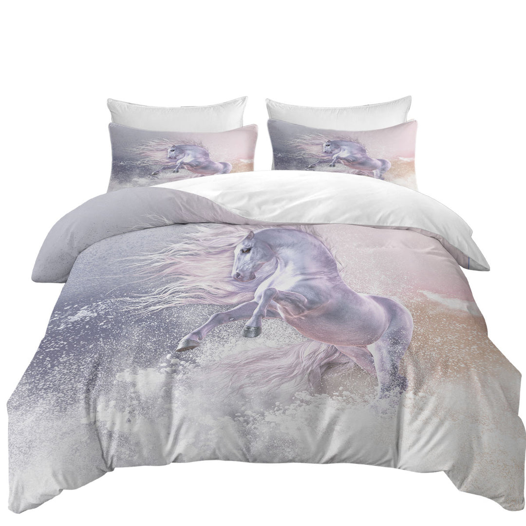 Duvet Covers with Snow Ghost a Stunning White Horse