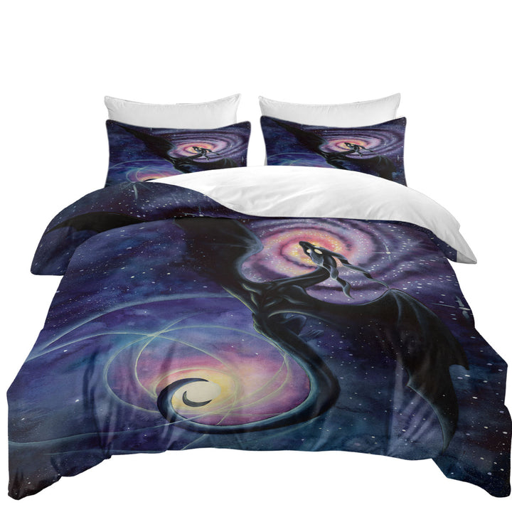 Duvet Covers with Space Art Mistress of Infinity Dark Dragon