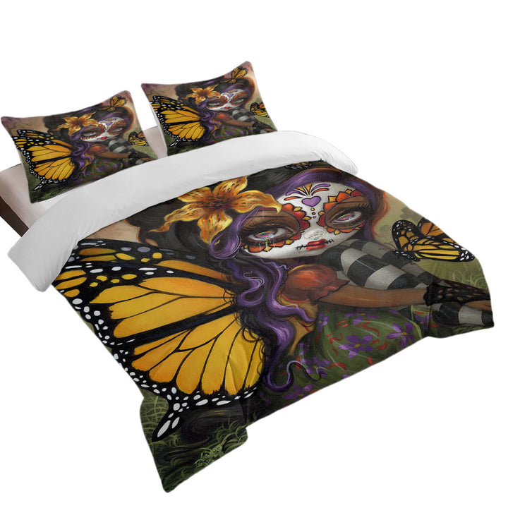 Duvet Covers with Sweet Isabella Day of the Dead Butterfly Girl