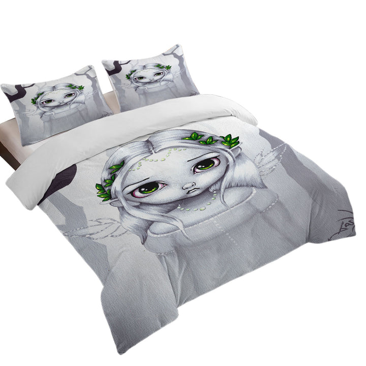 Duvet Covers with The Last Leaves Winter Sweet Angelic Fairy