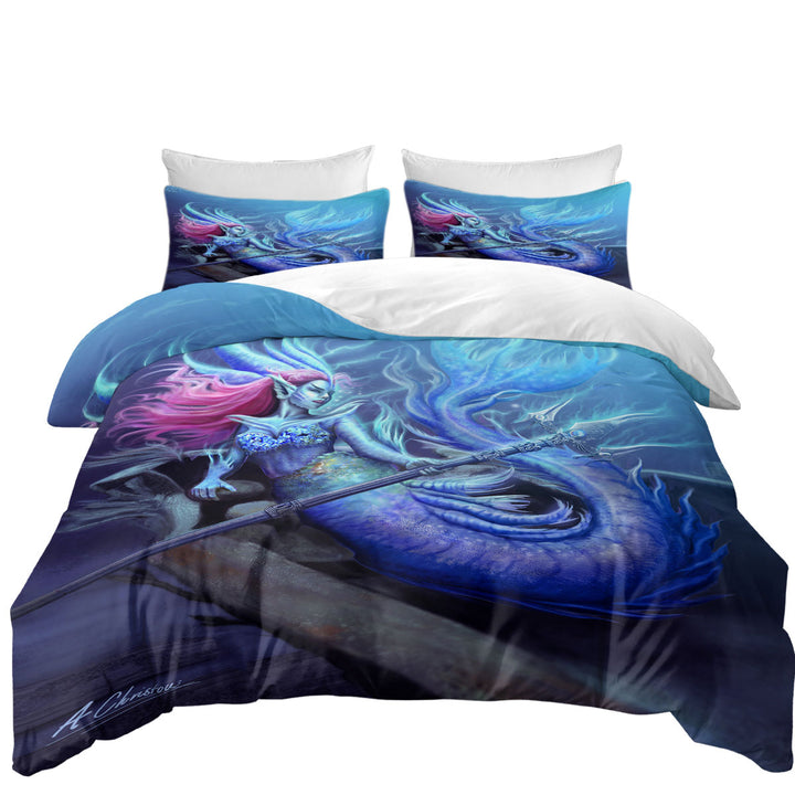 Duvet Covers with The Underwater Protector Beautiful Mermaid