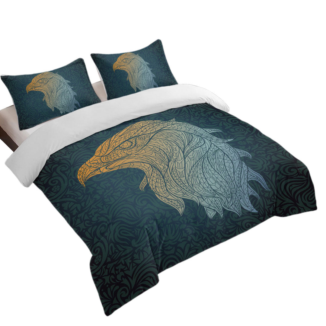 Duvet Covers with Yellow to Blue Eagle Head