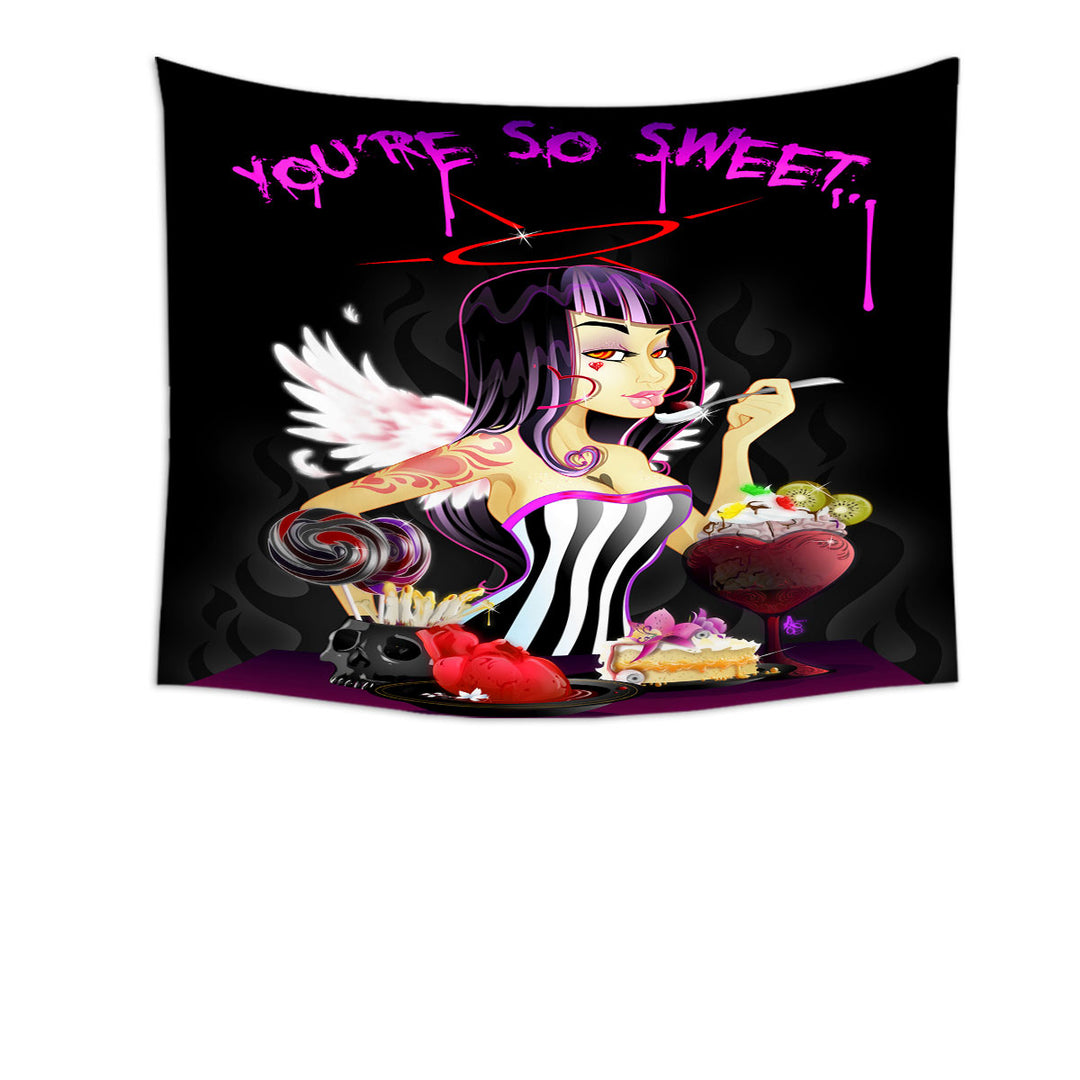 Dying for Dine Sexy Scary Girl Tapestry Wall Decor