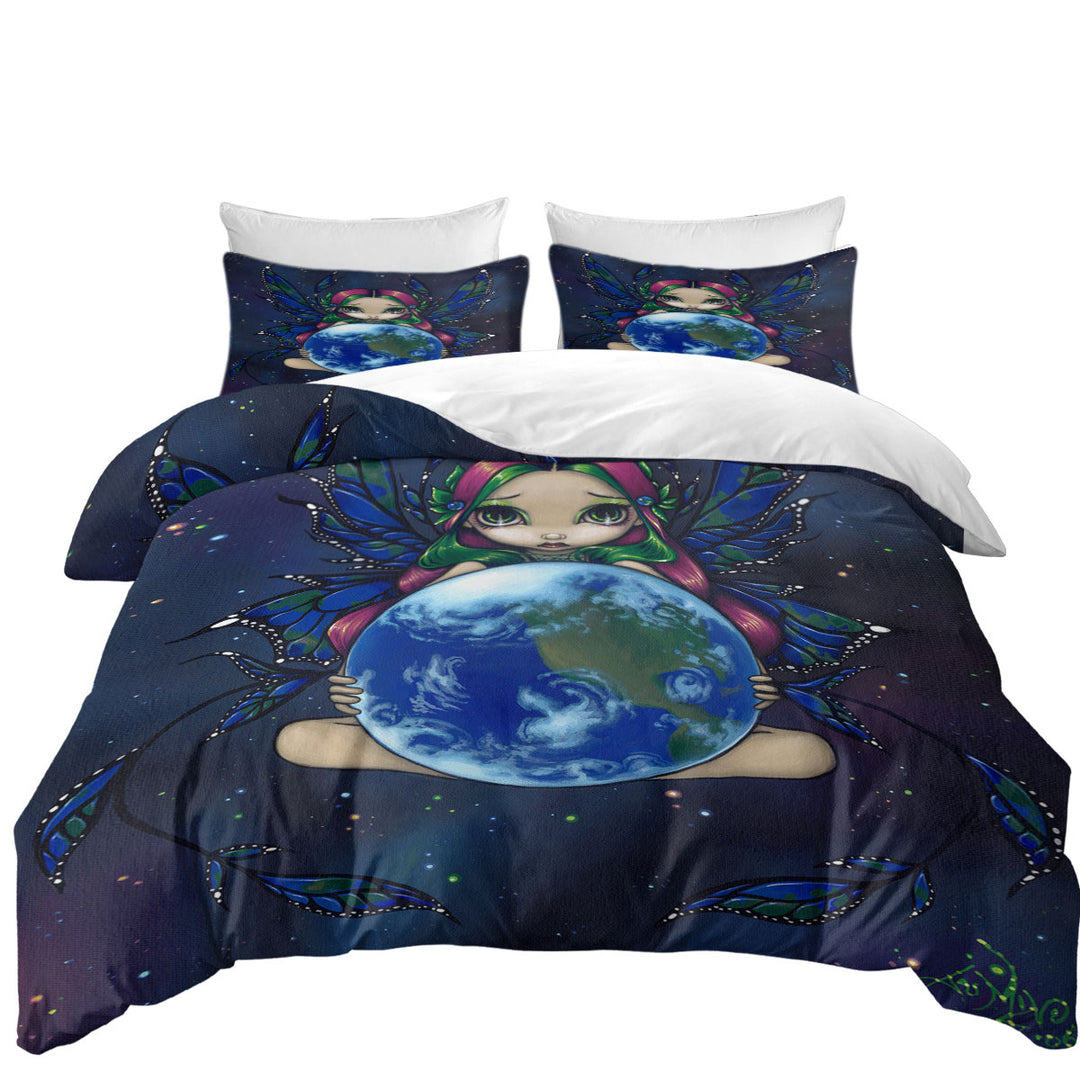 Earth Fairy a World In Good Hands Duvet Cover