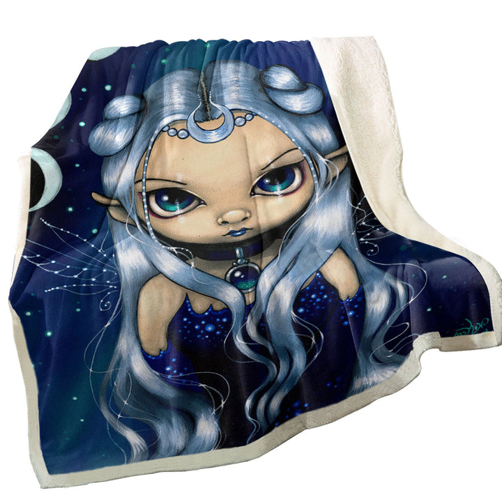 Elf Fairy of the Changing Moons Throw Blanket