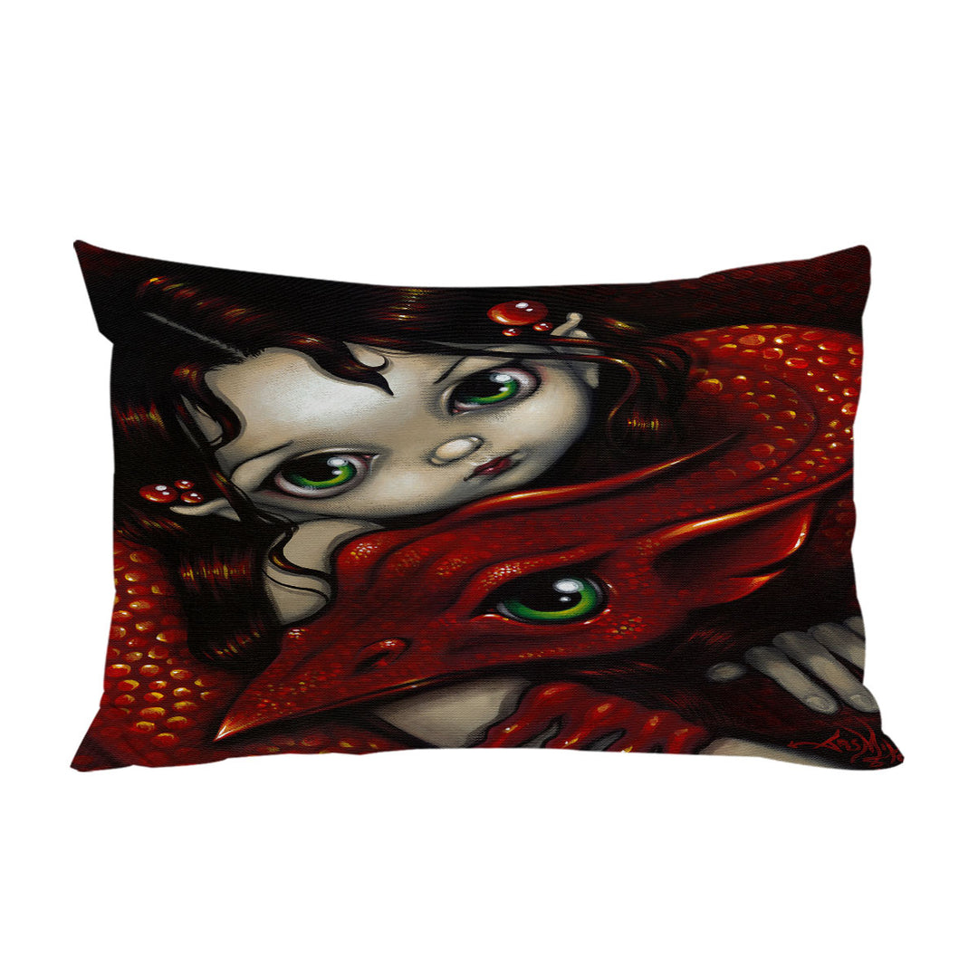 Elf Maiden and Her Dragon Pillow Cases