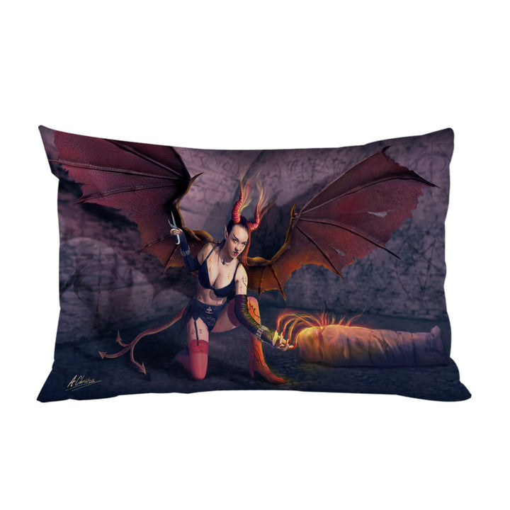 Empusa Sexy Dark Angel Pillow Cases