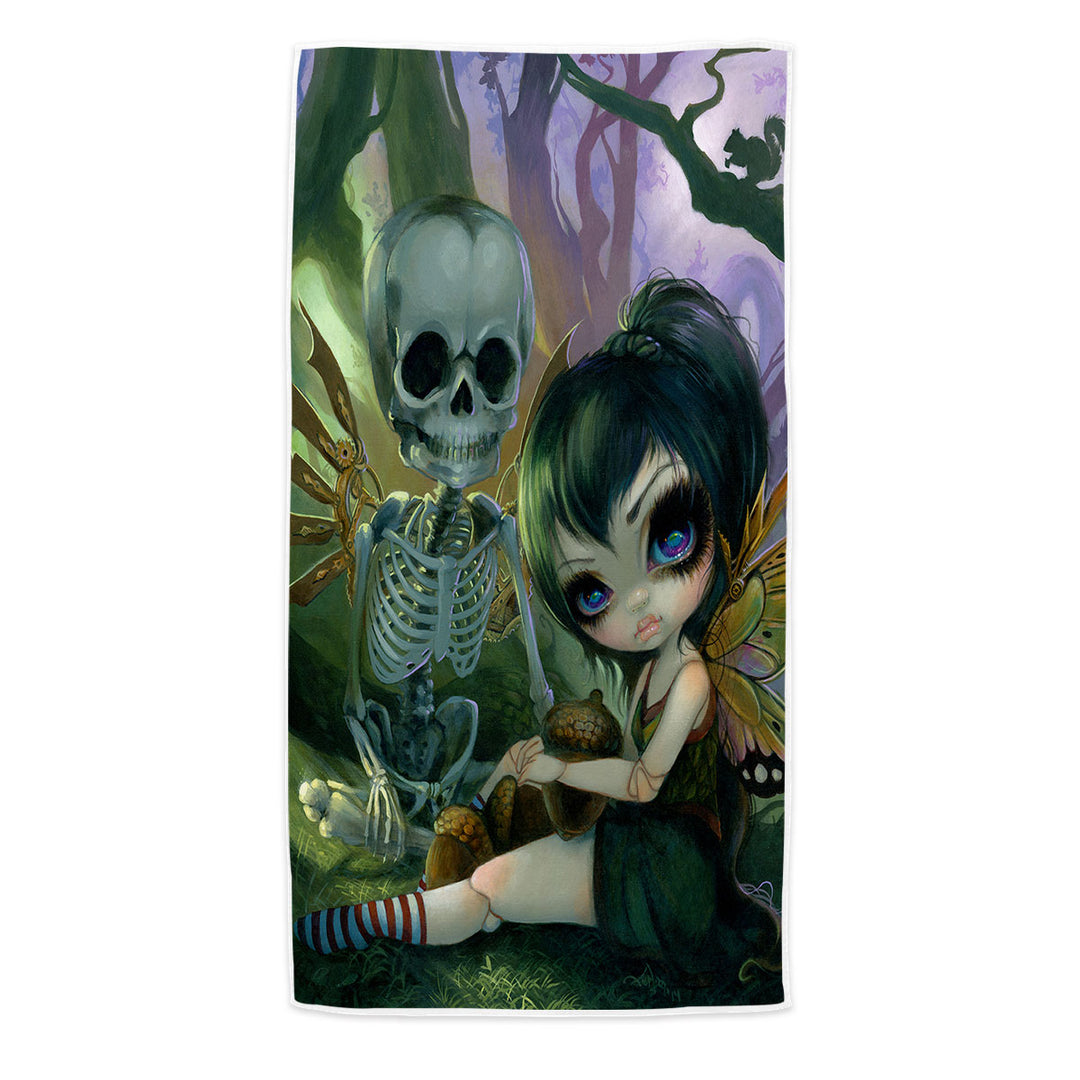 Eve and Rib Clockwork Fairy and Skeleton Beach Towel