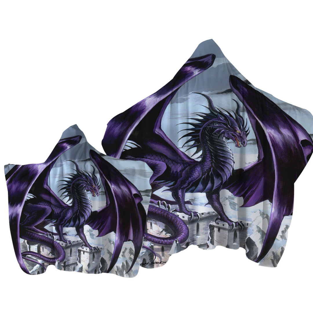 Evil Purple Dragon City Nemesis Hooded Beach Towel