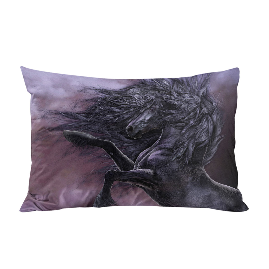 Fabulous Black Horse the Ebony Fire Pillowcase