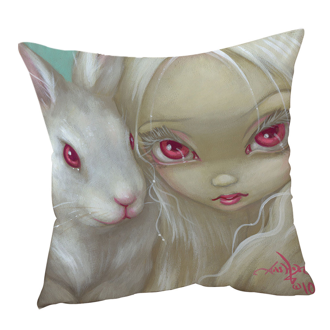 Faces of Faery _100 Beautiful Albino Girl and Bunny Cushion Covers