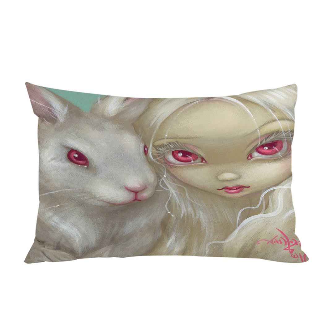 Faces of Faery _100 Beautiful Albino Girl and Bunny King Pillow Cases