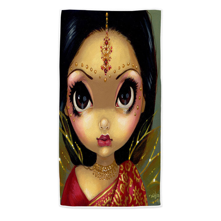 Faces of Faery _108 Beautiful Indian Princess Beach Towels