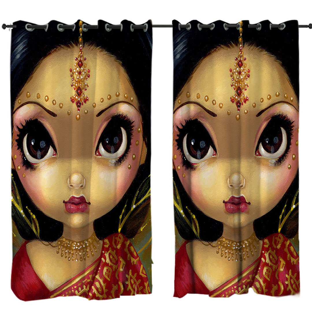 Faces of Faery _108 Beautiful Indian Princess Girl Drapes for Living Room