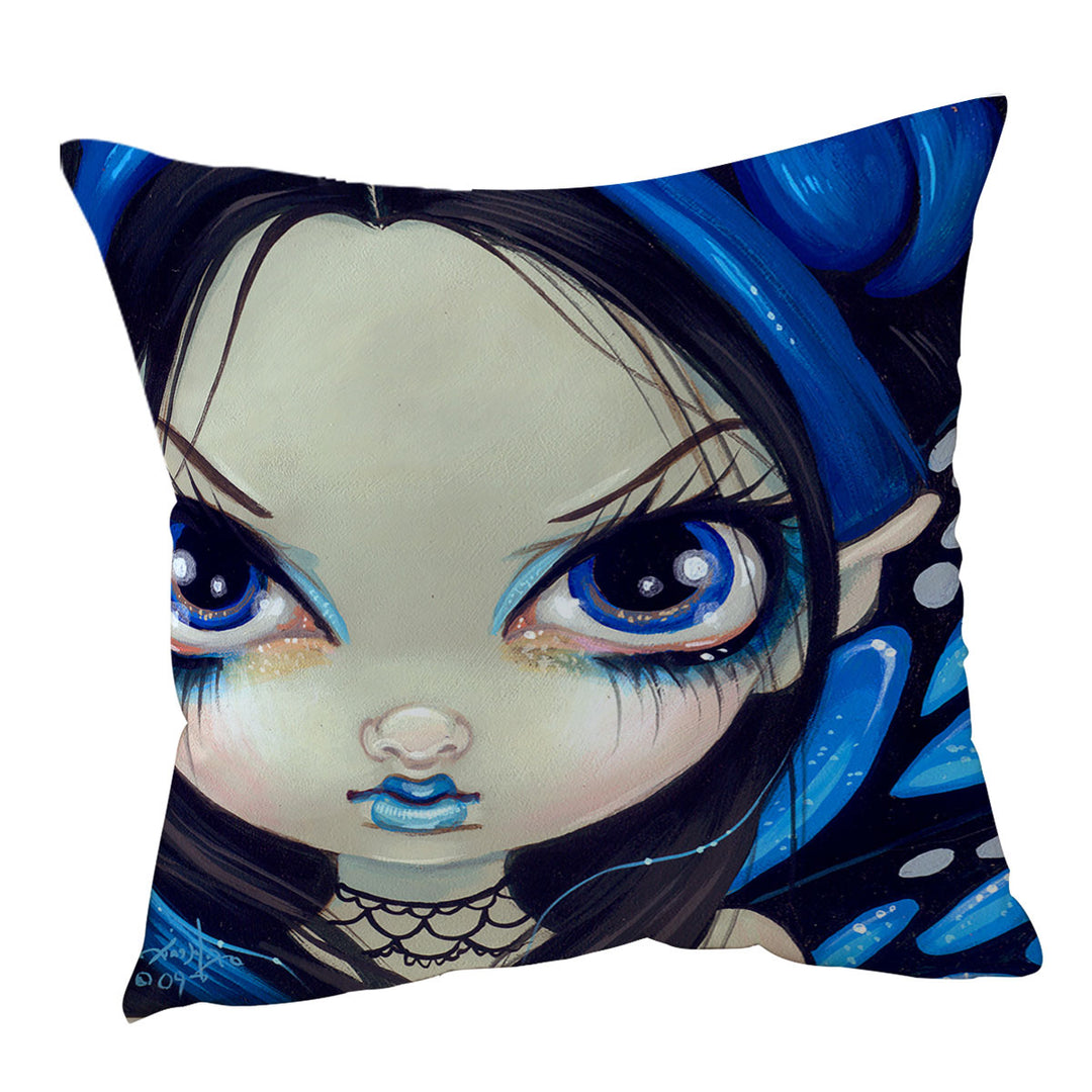 Faces of Faery _12 Blue Goth Girl Cushions