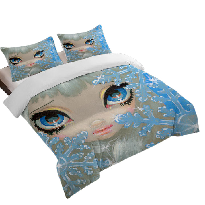 Faces of Faery _135 Beautiful Snowflake Ice Girl Daybed Covers Sets