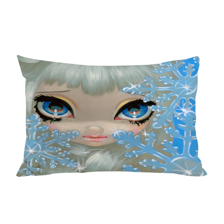 Faces of Faery _135 Beautiful Snowflake Ice Girl Pillow Cases