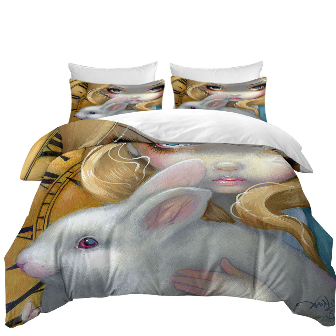 Faces of Faery _141 Blond Alice Girl and Bunny Good Duvet Covers