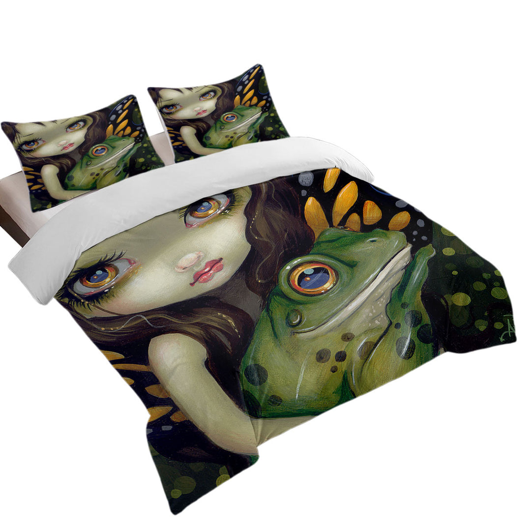 Faces of Faery _146 Butterfly Fairy and Her Frog Coverlet