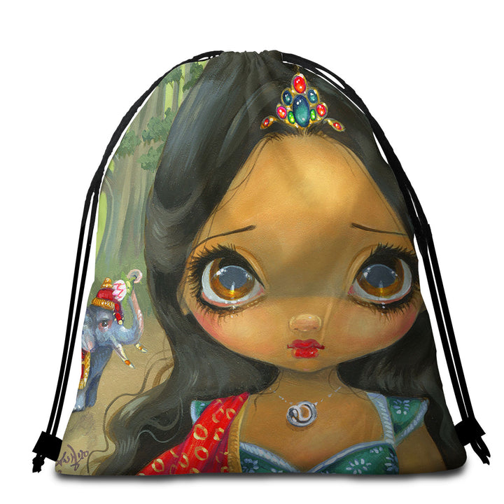 Faces of Faery _192 Indian Princess Lightweight Beach Towel