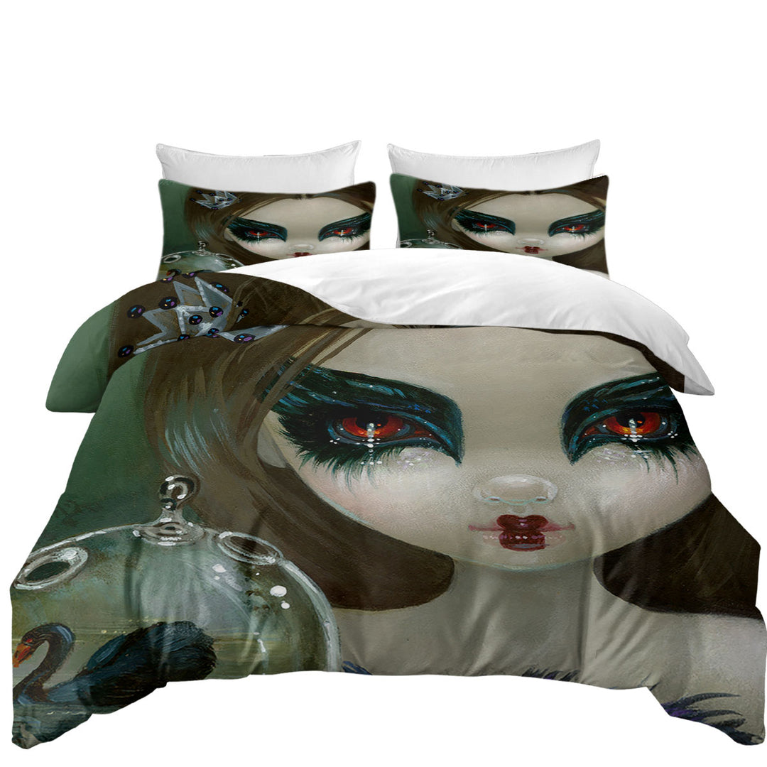 Faces of Faery _201 Black Swan Ballerina Girl Twin Duvet Covers