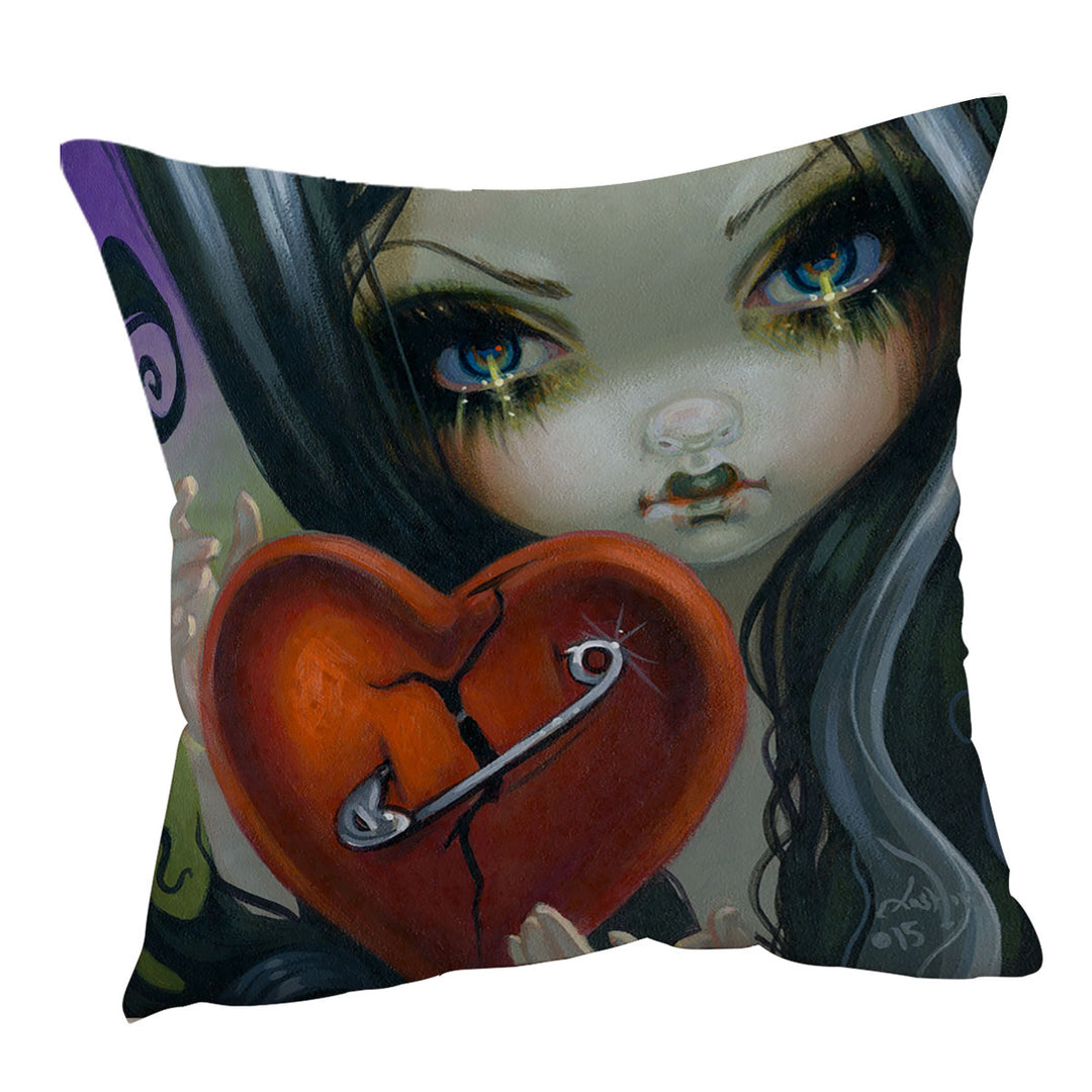 Faces of Faery _230 Goth Girl Fixing a Broken Heart Cushion Cover