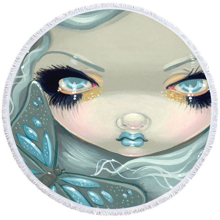 Faces of Faery _26 Ice Girl Microfibre Beach Towels